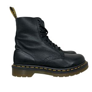 Dr Martens Ankle Black Pebbled Leather 1460 Pascal 8 Eye Lace Up Boots